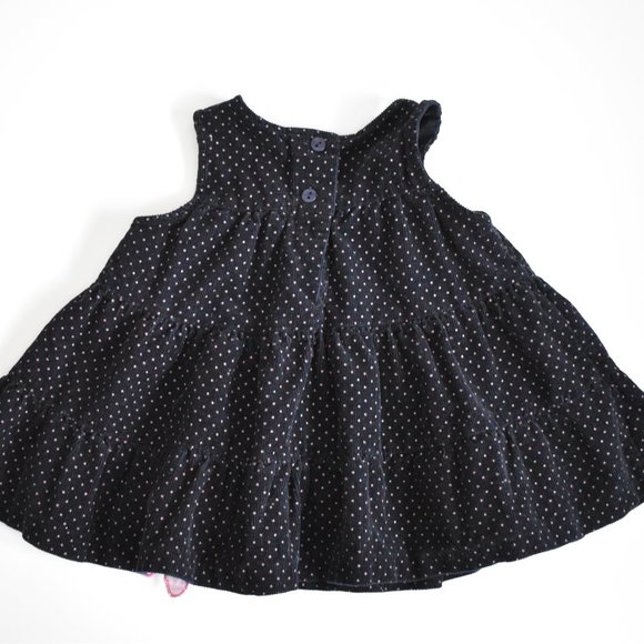 Rare Editions Corduroy Floral Polka Dot Ballet Jumper Dress 6 Months - Picture 3 of 11